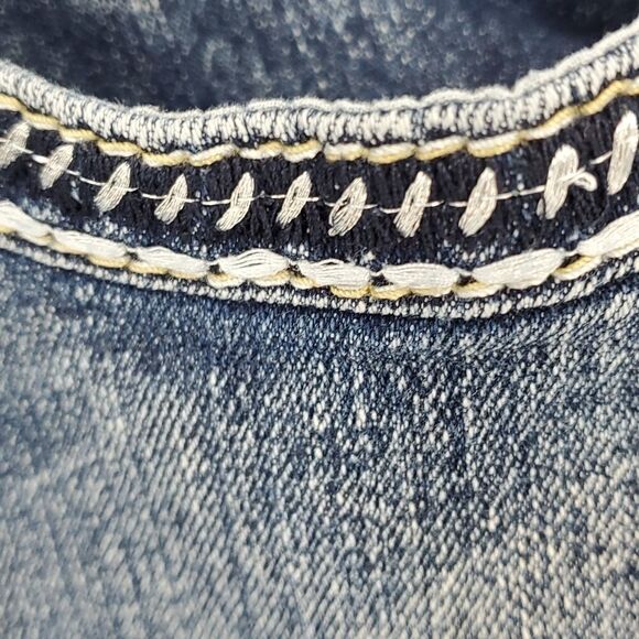 Revolt blue jeans, size 12, bling..Light distressed. Y2K Enbrodery. - Picture 4 of 11